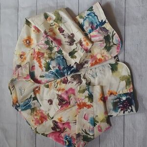 COLDWATER CREEK WATERCOLOR FLORAL BLAZER